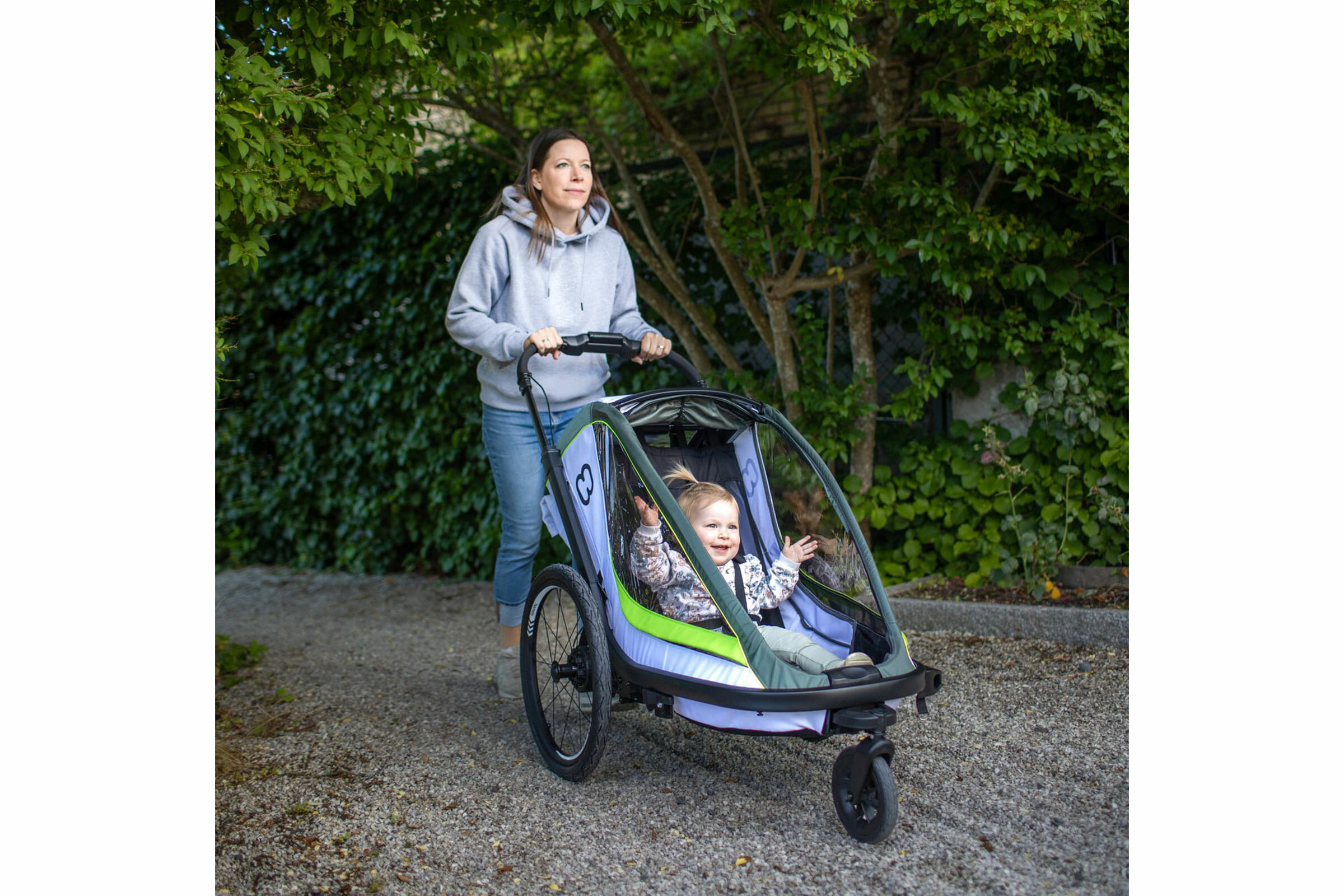 Hamax Breeze Cykelvagn Vit/Grön - Bild 9