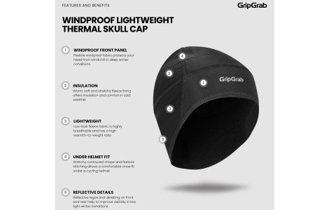 Alternative view of GripGrab Windproof Thermal Hjälmmössa Svart