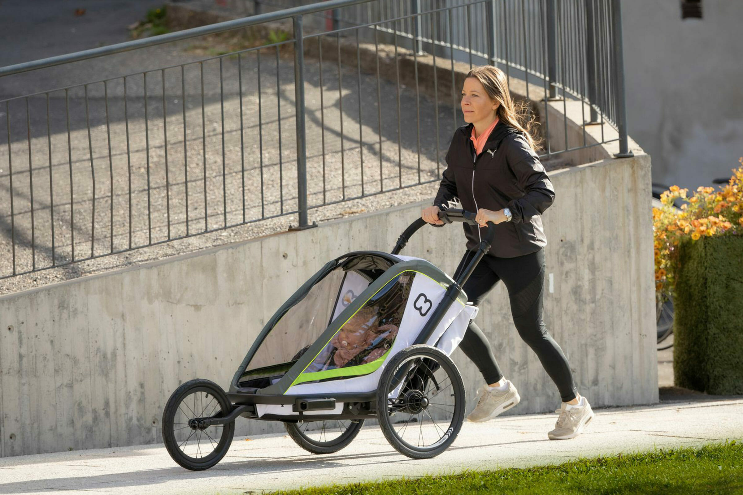 Hamax Breeze Cykelvagn Vit/Grön - Bild 6